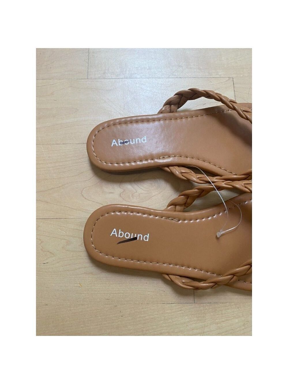 Abound BNWT "Frannie" braided tan sandals thong NEW - Picture 3 of 6
